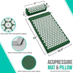 Sivan acupressure mat with thousands of stimulation points supports immersive massage sensation.
