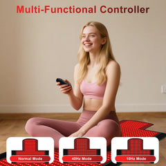 Siyiteng red light therapy mat control panel with timer and intensity options