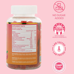 Bottle showing calcium, magnesium, and folate for daily support.