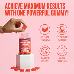 Close-up of The Mother and B vitamins in SkinnyBoost gummies.
