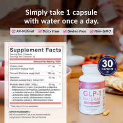 Chicory inulin prebiotic powder presented for gut wellness support.