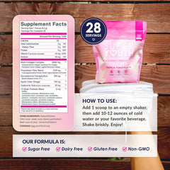SkinnyFit Super Youth glass with tropical punch highlighting hydration-friendly benefits.