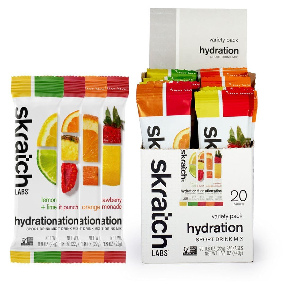 Skratch Labs Hydration Packet with real fruit flavor ready for on-the-go refreshment