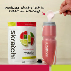 Skratch Labs hydration label highlighting vegan, non-GMO, kosher attributes
