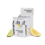 Skratch Labs Unsweetened Hydration powder in tub for real fruit electrolytes.