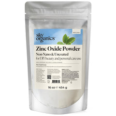 Sky Organics zinc oxide powder 16 oz bag front view for DIY beauty projects