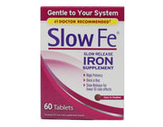 Slow Fe bottle shows 45 mg iron for gentle daily support