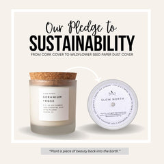 Slow North reusable frosted glass jar highlights eco-friendly packaging and reuse.