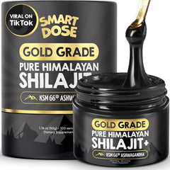 Smart Dose Shilajit resin jar 50g showing premium viscous resin for daily vitality.