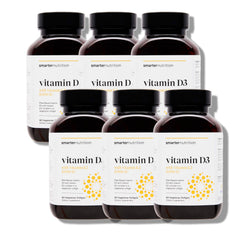 SMARTERNUTRITION vegan D3 K2 bottle front with 360 softgels for daily use