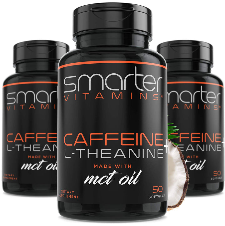 SmarterVitamins 3-pack bottle front for steady energy during busy days.