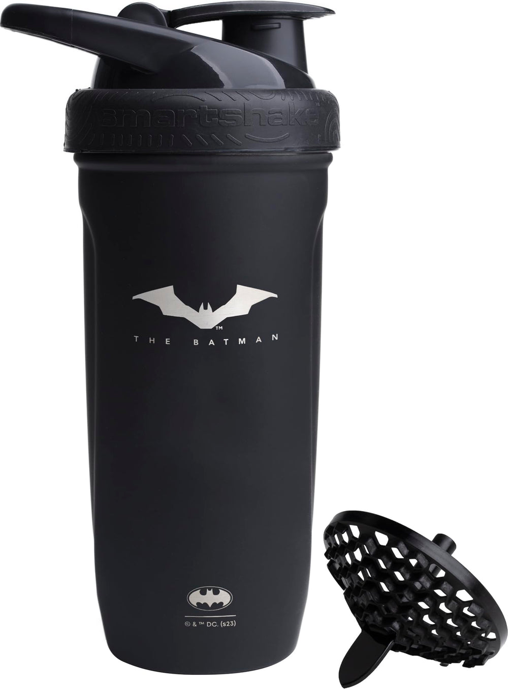 Smartshake DC Comics Reforce Batman bottle front view showing 900 ml capacity and sturdy build