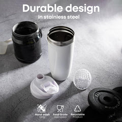 Smartshake Batman shaker showing leak-proof lid and measurement markings for precise prep.