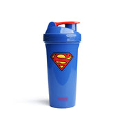 SmartShake Lite Superman bottle with leakproof lid ideal for gym workouts.