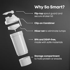Smartshake O2GO One tapa rosca hermética, evita fugas durante el transporte