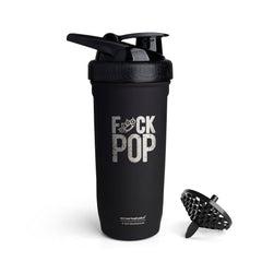 Smartshake Rockband Reforce bottle front view with black matte finish for easy grip