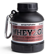 Smartshake Whey2Go black bottle with funnel for easy on-the-go protein mixing