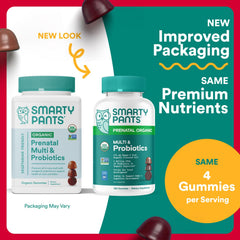 Closeup of SmartyPants prenatal gummy formulation for easy absorption