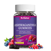 SmildeHeal Ashwagandha gummies bottle highlighting berry flavor and stress support potential.