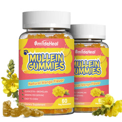 SmildeHeal Mullein Gummies bottle 120 count for daily lung support