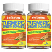 SmildeHeal Turmeric Curcumin Gummies orange-flavor bottle for daily antioxidant support.