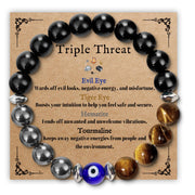 SmileBelle triple protection bracelet for men with evil eye beads offering daily confidence