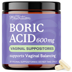 SMNutrition boric acid suppositories pack for vaginal pH balance and odor control