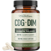 SMNutrition calcium d-glucarate with dim bottle highlights estrogen balance support.