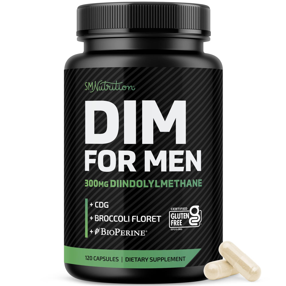SMNutrition DIM 300mg for Men bottle close-up for daily use