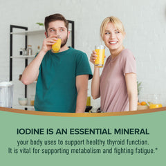 SMNutrition Organic Iodine Drops amber bottle highlighting potency and shelf life.