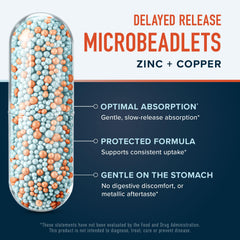 SMNutrition Zinc Balance Microbeadlets with Copper vegan formula icon emphasizes cruelty-free vitamins.