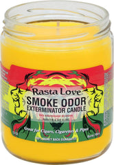 Smoke Odor Exterminator 13oz jar candle in Rasta Love for odor refreshment and ambiance