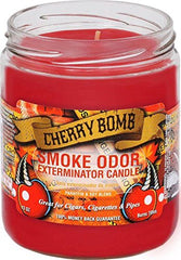 Smoke Odor Exterminator Cherry Bomb 13oz jar candle, long-lasting fruity scent for living rooms