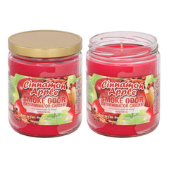 Smoke Odor Exterminator Cinnamon Apple candle jar freshens living spaces