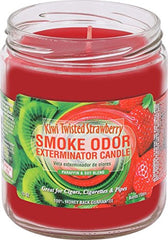 Smoke Odor Exterminator Kiwi Twisted Strawberry jar candle for bright fruity ambiance.