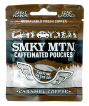 Smokey Mountain caramel coffee pouch pack for on-the-go energy.