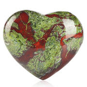 SMQ Dragon Blood Stone Heart Worry Stone front view for calming energy