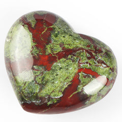 SMQ Dragon Blood Stone Heart Worry Stone hand-carved detail highlights artisanal craft