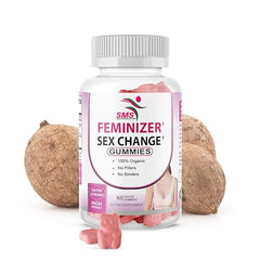 SMS Health Feminizer gummies closeup highlighting natural color and chewable texture for daily use.