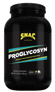 SNAC System Proglycosyn Vanilla Cream bottle for post-workout recovery and glycogen support.