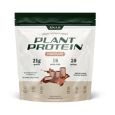 Snap Supplements chocolate protein powder tub front for smooth post-workout shakes.