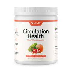 Snap Supplements Circulation bottle on counter supporting daily blood flow and vascular wellness.
