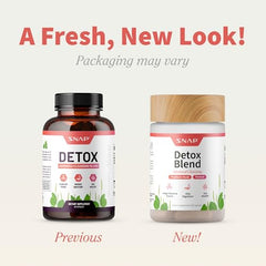 Snap Supplements Detox bottle side view for convenient daily use.