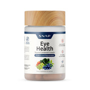 Snap Supplements Eye Health bottle front highlights the capsule formula for daily eye support.