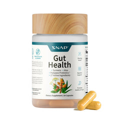 Snap Supplements SNAP Gut Health bottle offering convenient daily digestive care.