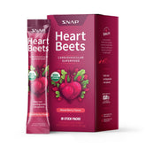 Snap Supplements Heart Beets front view, portable on-the-go wellness with nitrate-rich ingredients.