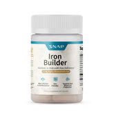 Snap Supplements natural iron bottle on shelf for daily energy support.