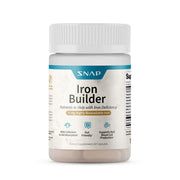 Snap Supplements natural iron bottle on shelf for daily energy support.
