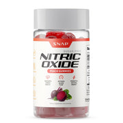 Snap Supplements Nitric Oxide Beet Root Gummies bottle front showing peach flavor for daily energy