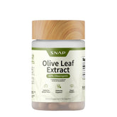 Snap Supplements Olive Leaf Extract bottle front shows high-potency oleuropein for daily wellness.